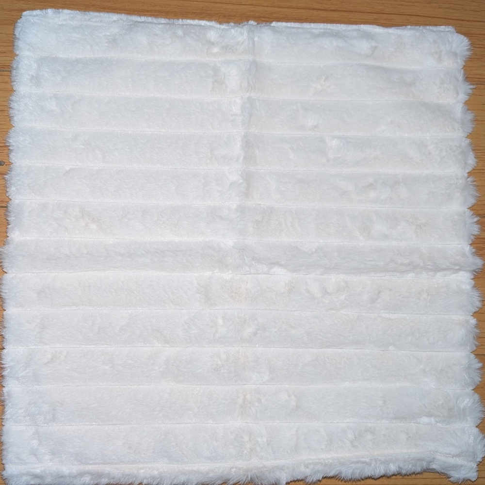 Amazon White Faux Fur Accent Pillow